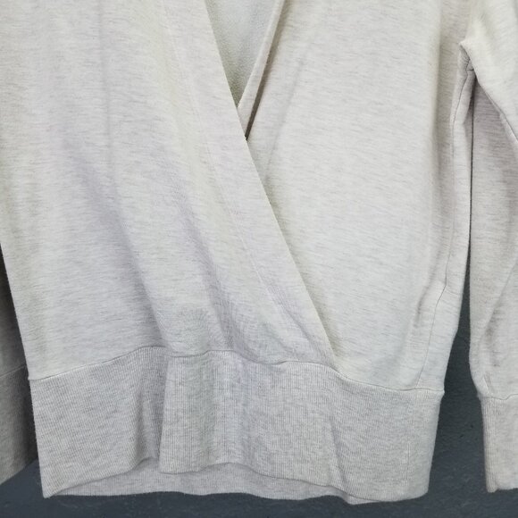Athleta Purana V Neck Wrap Sweatshirt Women's XS Toasted Brown Heather Ballet - Picture 8 of 16